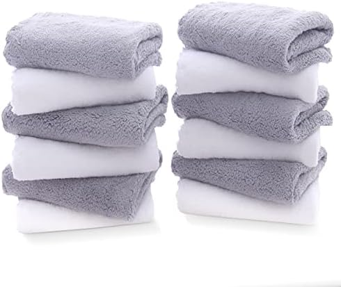 TENSTARS 12 Pack Premium Washcloths Set - Quick Drying- Soft