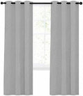 Solid Gray Blackout Curtains 63 Inches Long for Bedroom, Modern