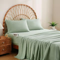 JSD Sage Green Full Microfiber Sheet Set Side Pocket, Deep Pocket with