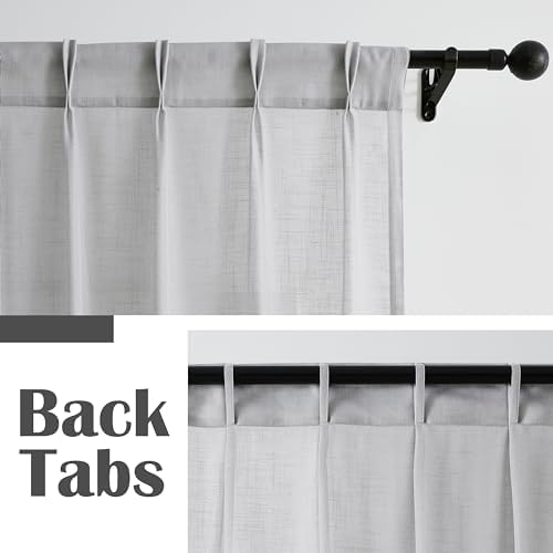 WEST LAKE Silver Gray Pinch Pleated Sheer Window Curtains for Living