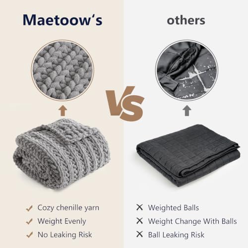 Maetoow Handmade 20 lb Soft Knitted Weighted Blanket, 60 x 80 in