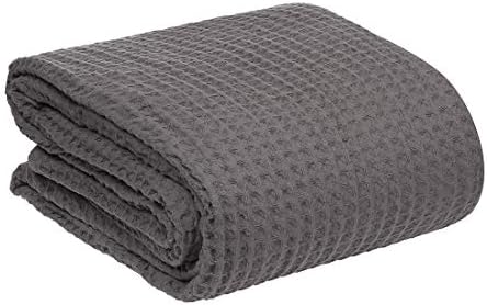 HILLFAIR 100% Combed Cotton Blanket– King Size Bed Blankets– Warm Soft