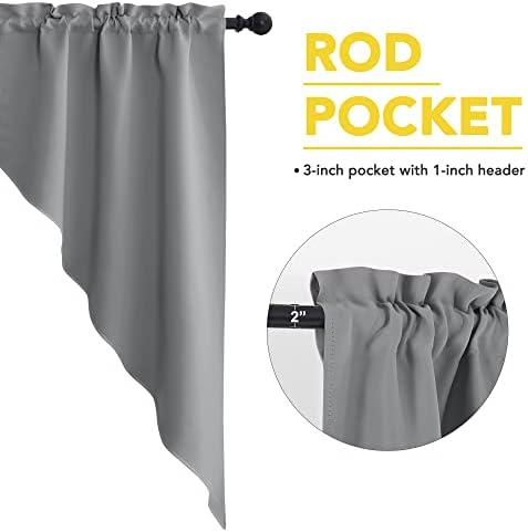 NICETOWN Swag Curtains for Kitchen, Home Fashion Rod Pocket Blackout