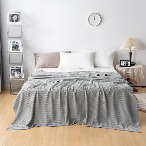 LGYKUMEG 100% Cotton Blanket Queen Size for Bed - Lightweight and Soft