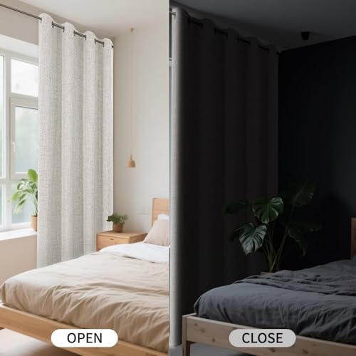 CUCRAF 100% Blackout Window Curtains 84 inches Long 2 Panels Set, Faux