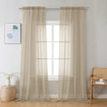 Chyhomenyc Taupe Sheer Curtains 96 inches Long 2 Panels, Light