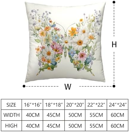 Spring Summer Pillow Cases Butterfly with Daisy Sunflower Pillow