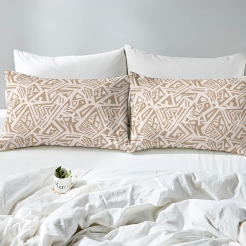 Erosebridal Light Beige Kids King Bedding Set Geometric Triangle
