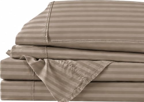 King Size Striped Sheet Set - 30"-32" Inch Extra Deep Pocket 100%
