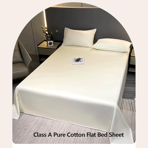 Flat Sheet Only Twin Full Queen King 100% Pure Cotton Top Sheet Hotel