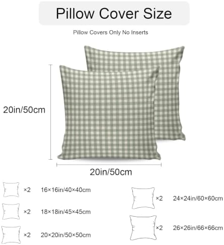Pack of 2 Waterproof Outdoor Pillow Covers 20x20 Inch Decorative