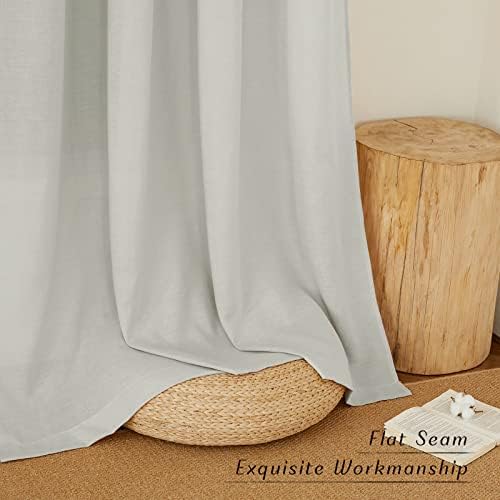 NICETOWN Thick Linen Blend Curtains Flax Textured for Bedroom, Rustic