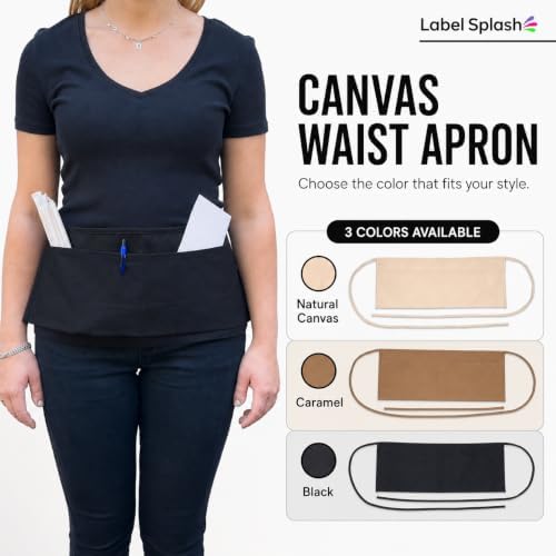 Canvas Waist Aprons with 2 Pockets, Utility Aprons for Woodworking