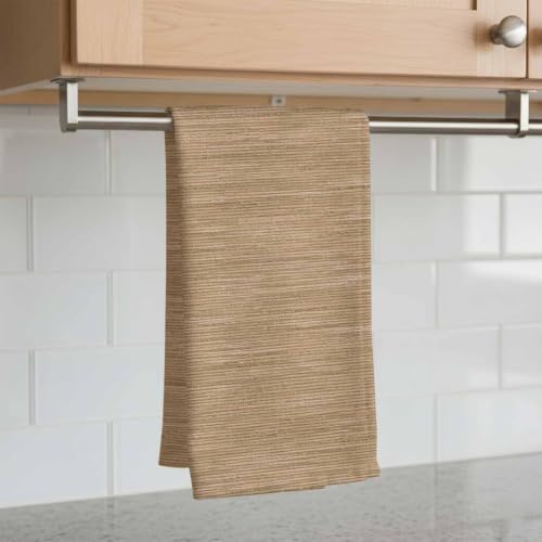 Light Khaki Kitchen Towel Rustic Minimalist Solid Color Linen Texture