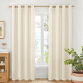 BGment Linen Curtains 84 Inch Length 2 Panels Cream Drapes for Living