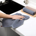 Set of 4 Cotton Tea Towels with Hanger, Absorbent Waffle Kitchen Dish