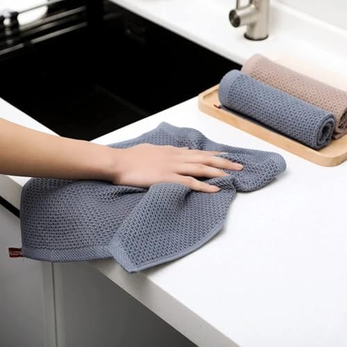 Cotton Tea Towels Set of 4 Super Absorbent Quick Drying Kitchen