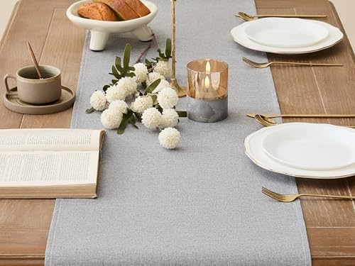 YATOJUZI Light Grey Table Runner Seasonal Summer Kitchen Dining Coffee