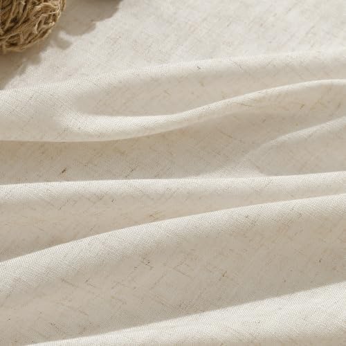Aersas Extra Long Linen Curtains 52x120 Inches for Living Room, Birch