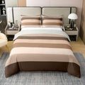 Feelyou Gradient Stripes Duvet Cover 100% Cotton Breathable Soft King