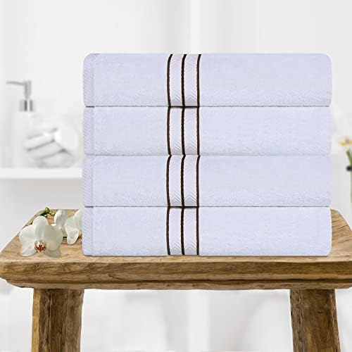 SUPERIOR Hotel Turkish Cotton 4 Piece Bath Towel Set, Ultra Plush Spa