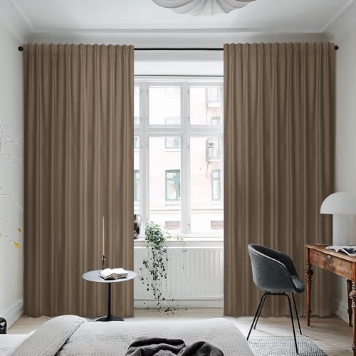 Macochico Room Darking Curtains 96 Inch Length Rod Pocket and Back Tab