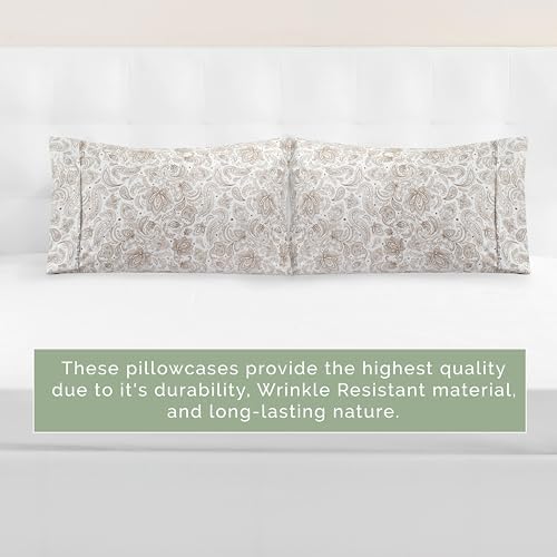 Elegant Comfort Ultra Soft Set of 2 Floral Print Pillowcases - 1500