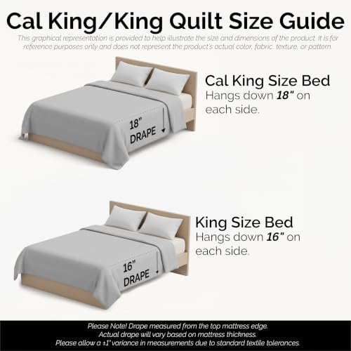 Oversized King Quilt Bedding Set w/ 2 Quilted Pillow Shams, Sky Blue