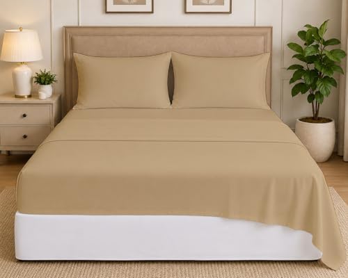 Sheets Set, Breathable Luxury Microfiber 4 Piece Bed Sheet Set with