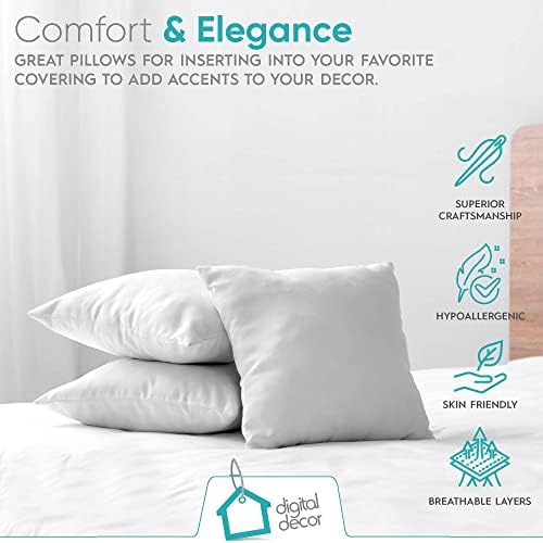 Digital Decor Decorative Throw Pillow Inserts 20x20 Set of 2, Soft