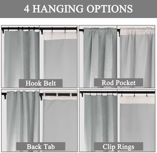 Fcosie 100% Blackout Chenille Curtains 63 Inch Length, Thermal
