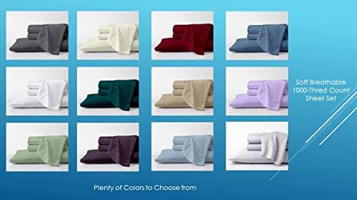 Pure Egyptian Full-XL Size Cotton Bed Sheets Set 1000 Thread Count