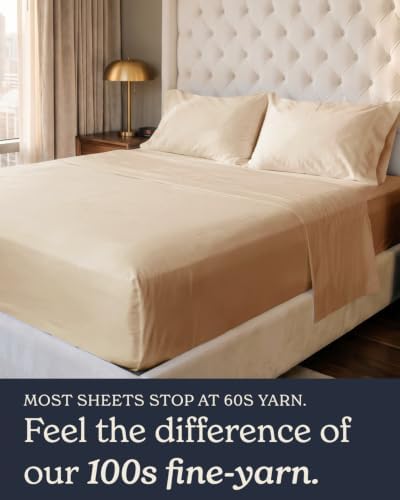 Beckham Hotel Collection 100% Cotton Full Sheet Set, 4-Piece, Sand