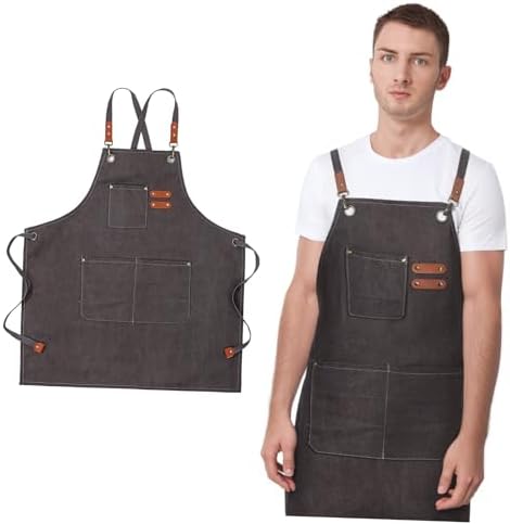 Kitchen Apron for Adults Canvas Bib Apron Straps Stylish and