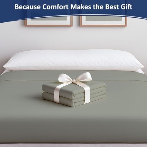 Cottingon Full Size Flat Sheet - 100% Cotton Sateen Top Sheet, Soft