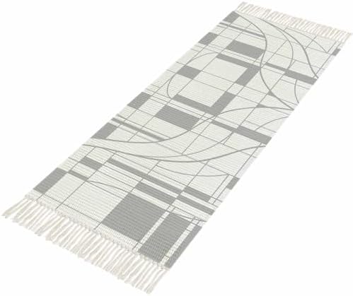 Modern Bohemia Hallway Runner Rug 2'x5', Abstract Minimalist Geometric