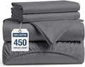 450TC 100% Cotton King Sheet Set - Silky Smooth Sateen Weave, Charcoal
