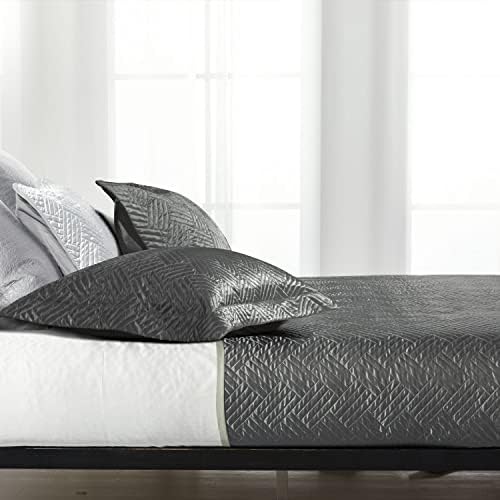 NTBAY Twin Satin Quilt Set, 2 Piece, Grey