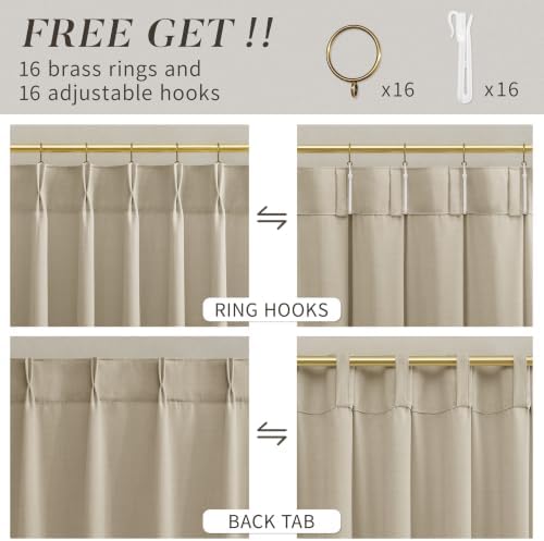 Pinch Pleated 84 Inches Long Linen Curtains for Living Room or