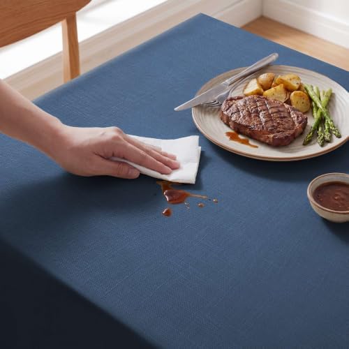 H.VERSAILTEX Linen Textured Table Cloths 54 x 108 Inch Premium Solid