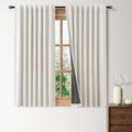 Nanspring 100% Blackout Linen Curtains for Bedroom 50x63 Inches