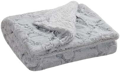 Home Soft Things Brushed Faux Fur Throw with Sherpa Backing, 60" x