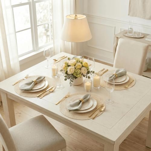 Artoid Mode Ivory Vanilla Cotton Polyester Braided Placemats Set of 4