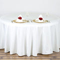 TABLECLOTHSFACTORY 90 Inch Ivory Round Tablecloth - Linens Polyester