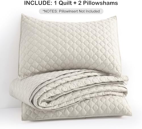 HORIMOTE HOME Quilt Set King Size Beige Bedspread, Modern Style