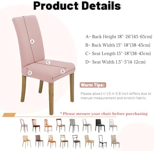 Stretch Chair Covers Set of 4 for Dining Room, 4 Pack Washable Kitchen