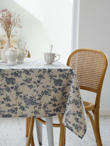 YiHomer Pastoral Square Table Cloth 100% Polyester Fabric 60 x 60 Inch