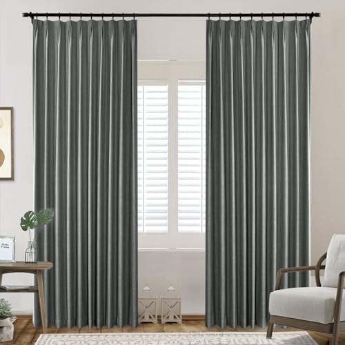 Frelement 52" W x 84" L Pinch Pleat Blackout Drape with Blackout