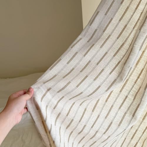 Decorative Back Tab Linen Curtains, Yarn Dyed Jacquard Mudcloth