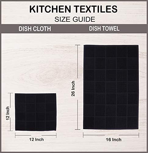 AMOUR INFINI Cotton Kitchen Dish Cloths Set of 8, 100% Terry Cotton